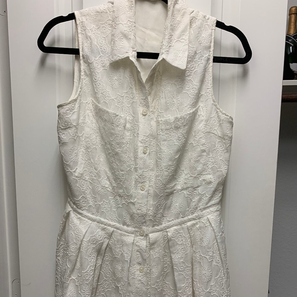 Anthropologie White Lace Shirtdress